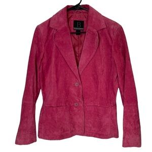 Pink Genuine Leather Jacket Blazer